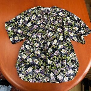 WAYF Floral Hi Low Blouse size Large